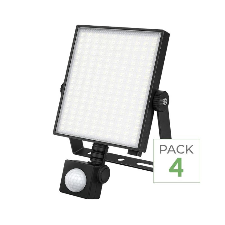 Projecteur LED Connecté WiFi RGBW 20W IP44 avec Détecteur de Mouvement (Pack de 4)