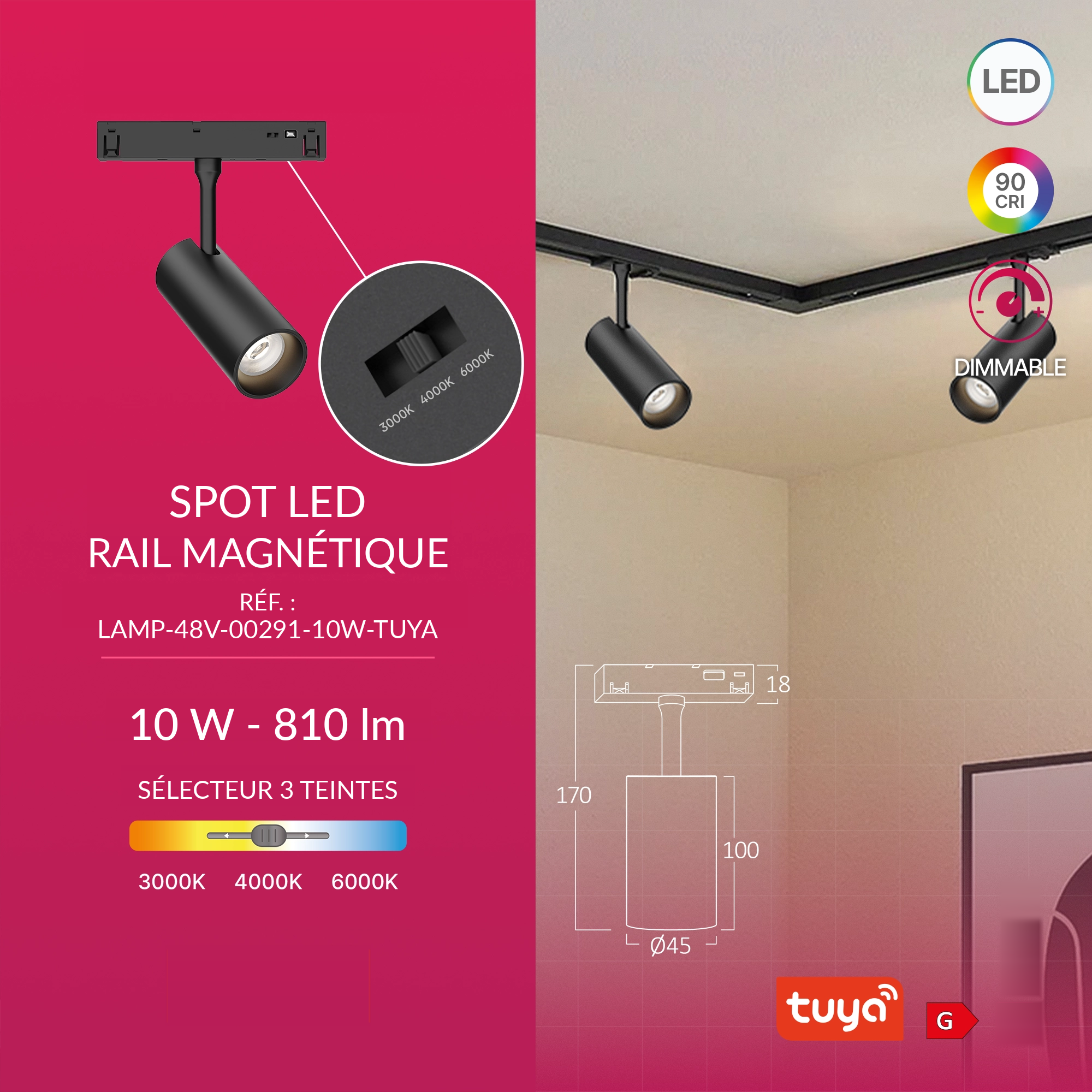 Infographie LAMP-48V-00291-10W-TUYA