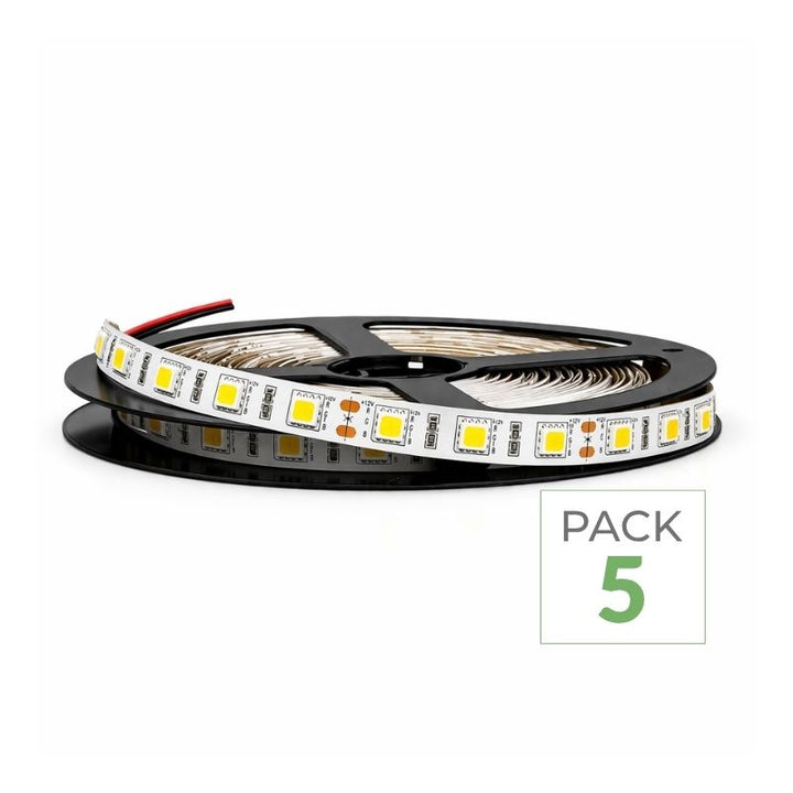Bandeau LED 12V 5M 5050 60LED/m (Pack de 5)