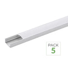 Pack de  5 - Profilé Aluminium pour Bandeau LED - Cache Blanc Opaque