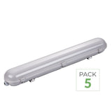 Pakket van 5 - Waterdichte LED-armatuur IP65 150CM 55W 120° met sensor