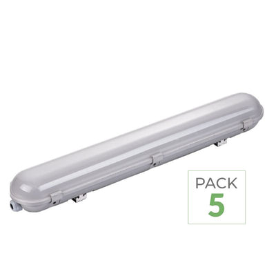 Pack de 5 - Réglette LED Étanche IP65 150CM 55W 120° avec Détecteur