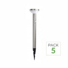 Set van 5 - LED zonnegrondspot 2W 50cm IP44 rond met PIR sensor aluminium