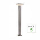 Pack de  5 - Borne Solaire LED 4.4W 80cm IP44 Carré avec Détecteur Aluminium