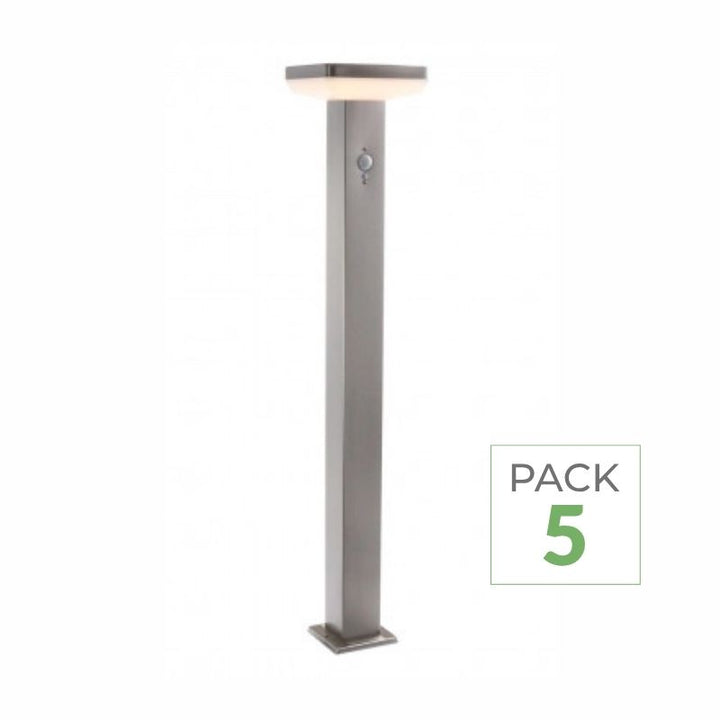 LED-Solarpoller, 4,4 W, 80 cm, IP44, quadratisch, mit Aluminium-Detektor (5 Stück)