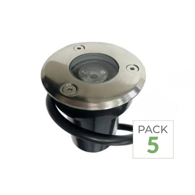 Pack de  5 - Spot Extérieur Encastrable LED IP65 220V Sol 3W 45°