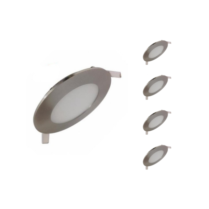 Downlight Dalle LED 6W Extra Plate Ronde Aluminium - Pack de 5