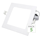 Downlight Dalle LED 24W Extra Plate Carrée BLANC (Pack de 5) - Blanc Chaud 2300K - 3500K