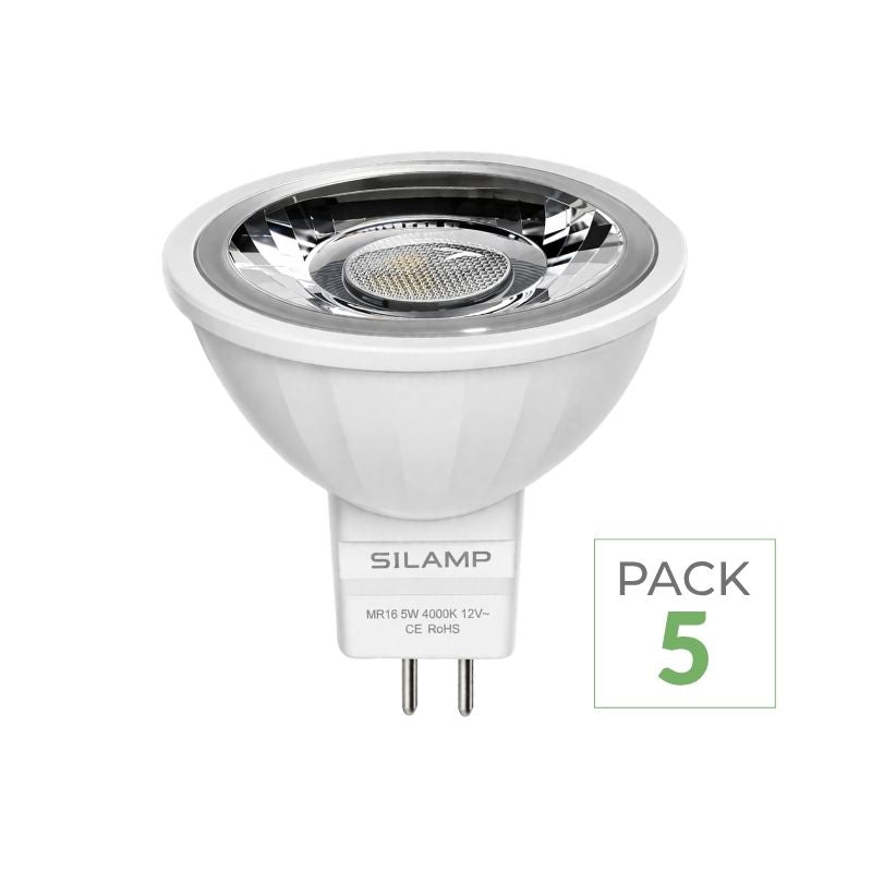 Pack de  5 - Ampoule LED GU5.3 / MR16 12V 8W SMD 80°