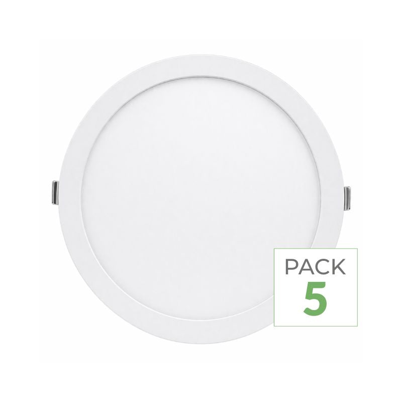 Pack de  5 - Plafonnier LED 24W Rond