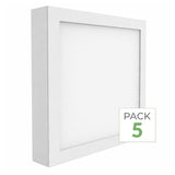 Pack de  5 - Plafonnier LED 24W 220V Carré