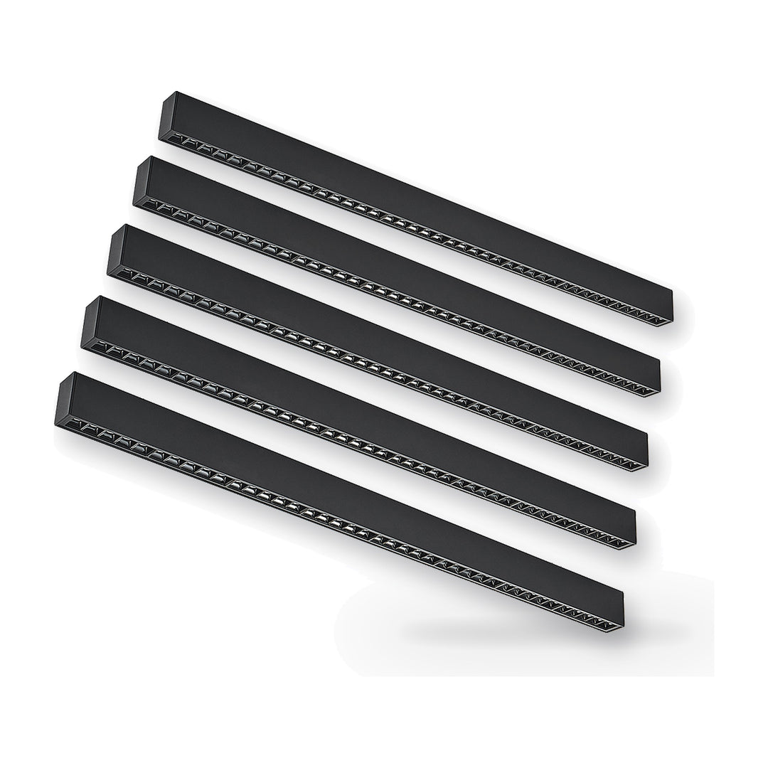 Réglette LED suspendue 35W 3,3 x 7 x 120 cm Noir - Pack de 5