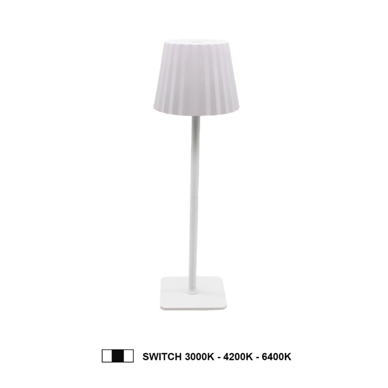 Lampe de Table Rechargeable Tactile Blanche design 3W CCT - 3000K/4200K/6400K