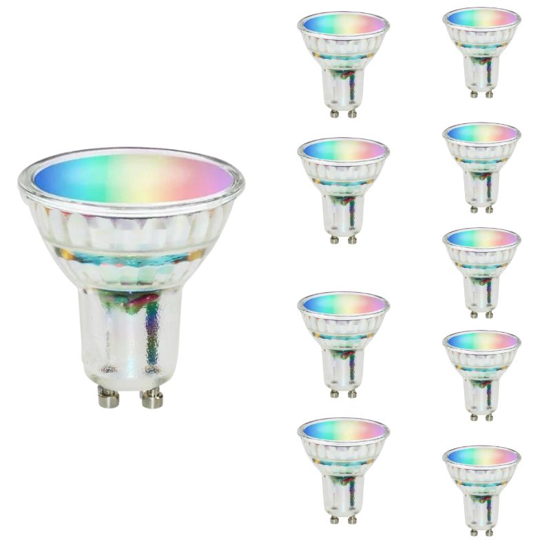 Ampoule LED Connectée Wifi GU10 4.5W RGBW (Pack de 10)