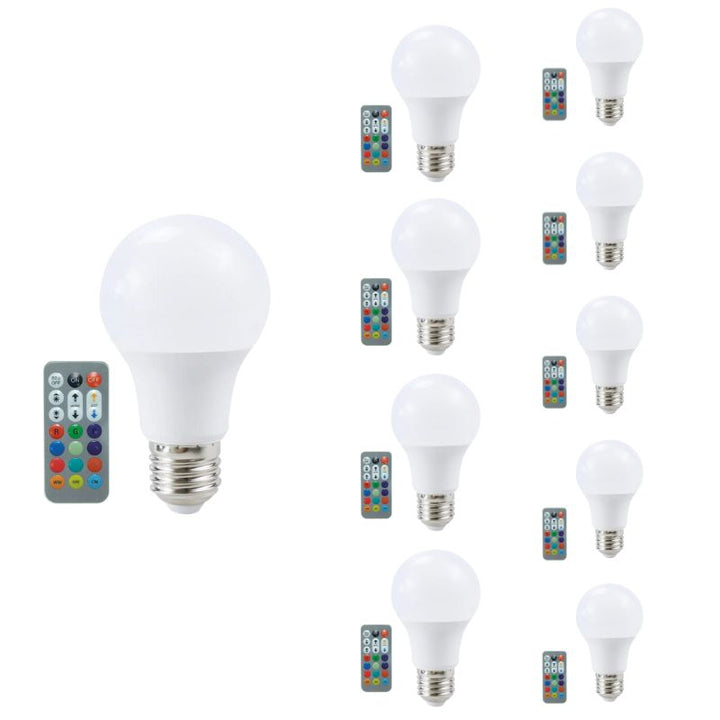 Ampoule LED E27 A60 8.5W RGBW avec Télécommande (Pack de 10)