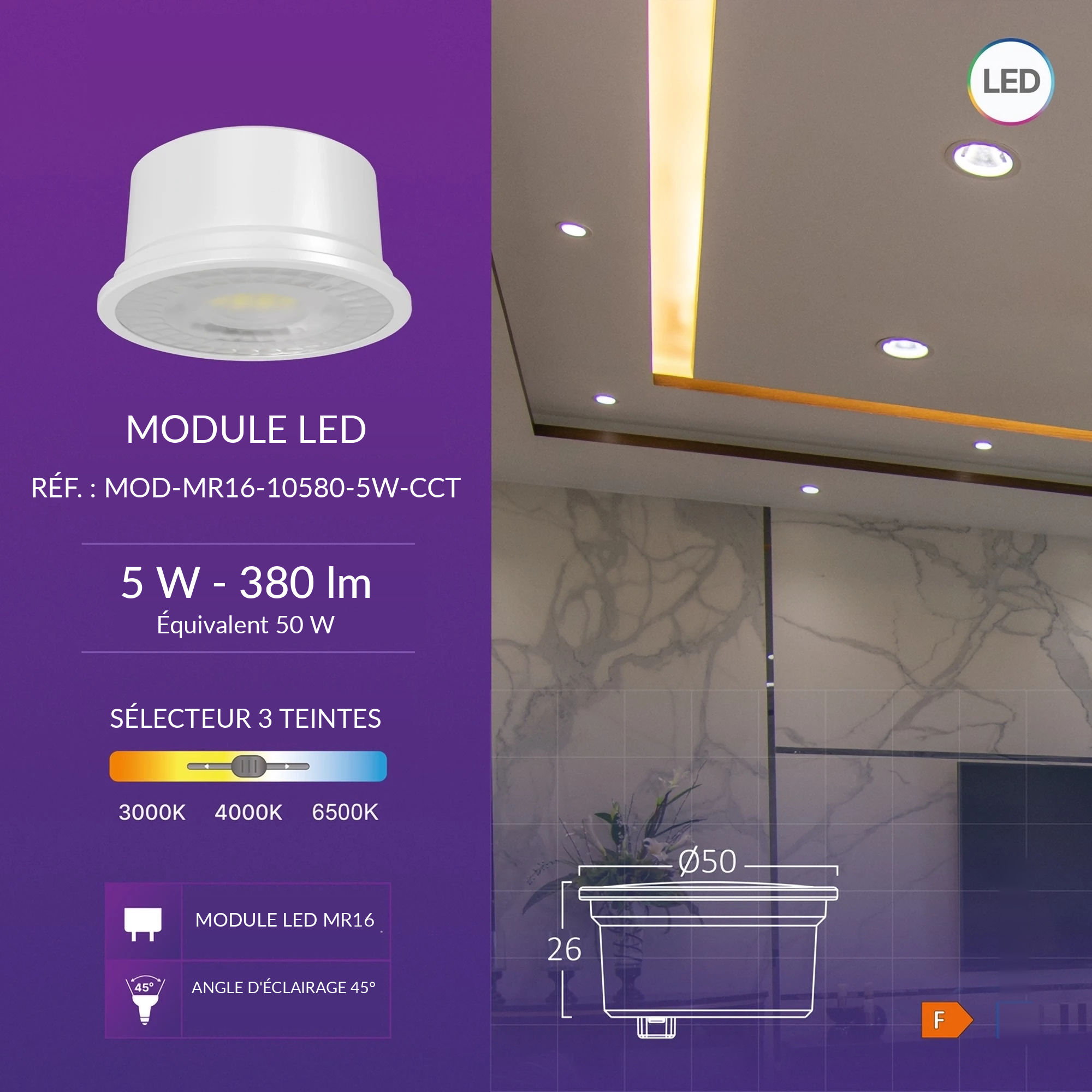 Infographie MOD-MR16-10580-5W-CCT