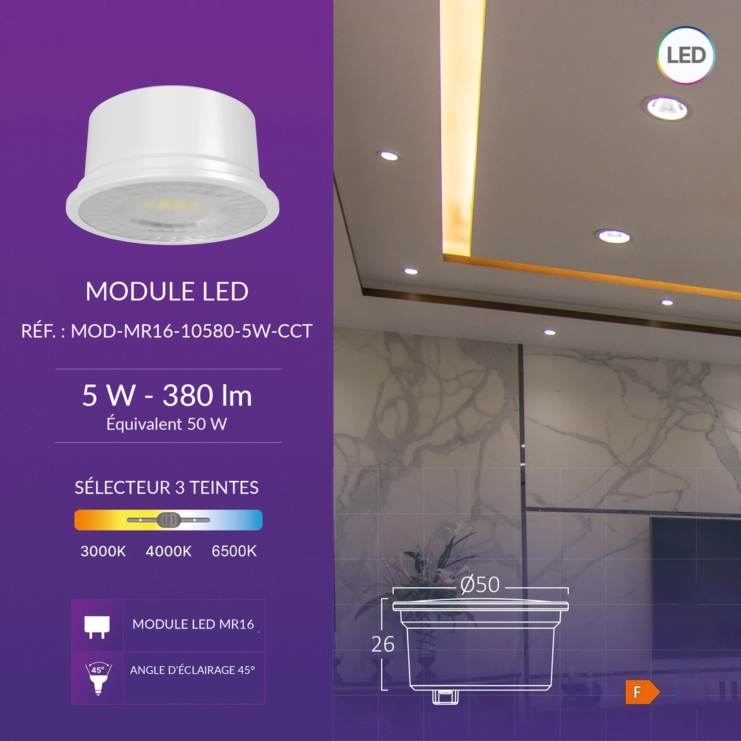 Infographie MOD-MR16-10580-5W-CCT