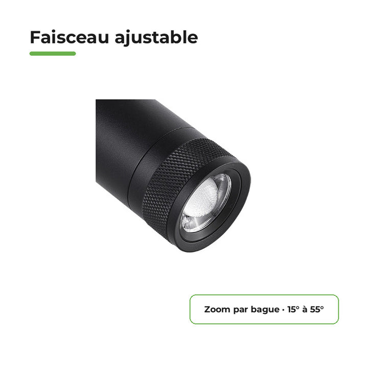 LED-Strahler auf Schiene Schwarz Einstellbarer Winkel Einphasen 30W 15-60° CCT TRIAC dimmbar