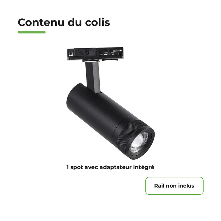 LED-Strahler auf Schiene Schwarz Einstellbarer Winkel Einphasen 30W 15-60° CCT TRIAC dimmbar