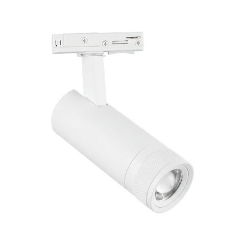 Spot LED sur Rail Blanc Angle Ajustable Monophasé 30W 15-60° CCT TRIAC Dimmable - 3000K/4000K/6000K