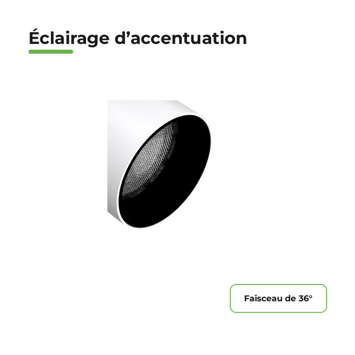Pack 10 Spot LED sur Rail Monophasé 24W Dimmable TRIAC 36° Blanc