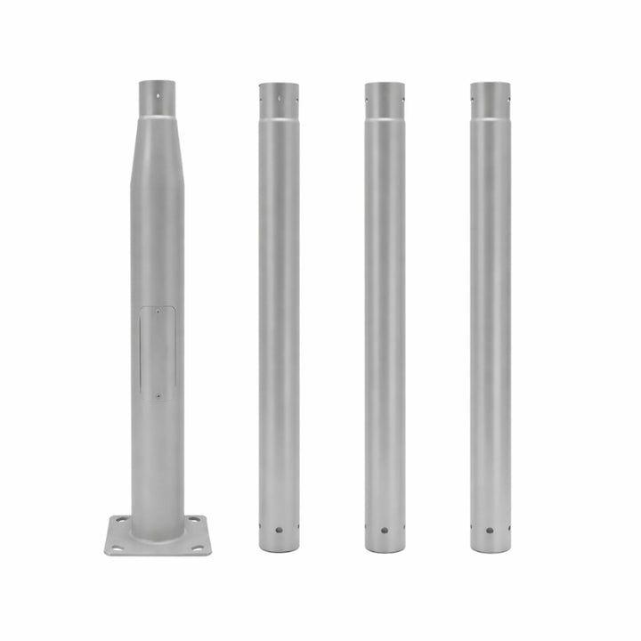Mât d’Éclairage Public Droit 4m Ø60mm Gris