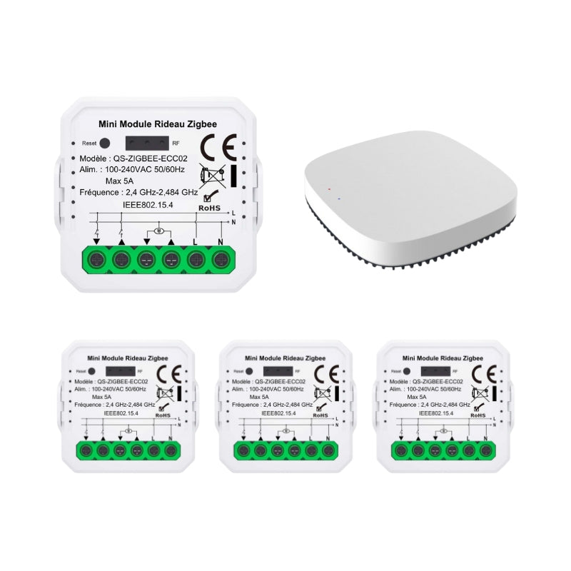 Module Interrupteur pour Volet Roulant (Kit 4 interrupteurs + 1 passerelle)