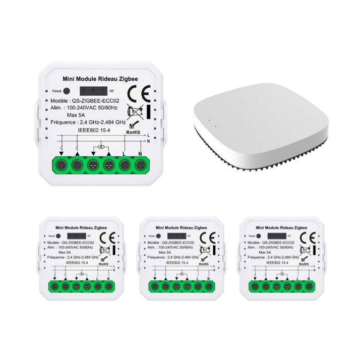Module Interrupteur pour Volet Roulant (Kit 4 interrupteurs + 1 passerelle)