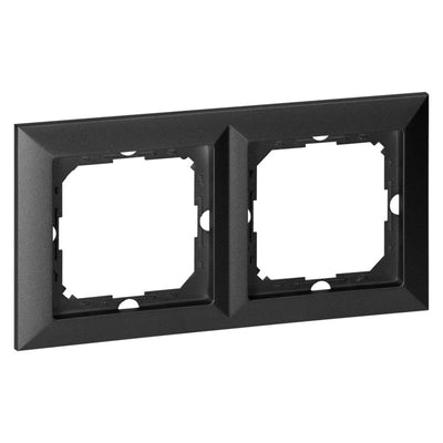 Plaque de Finition Deux Emplacements - Noir