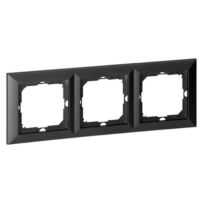 Plaque de Finition Trois Emplacements - Noir