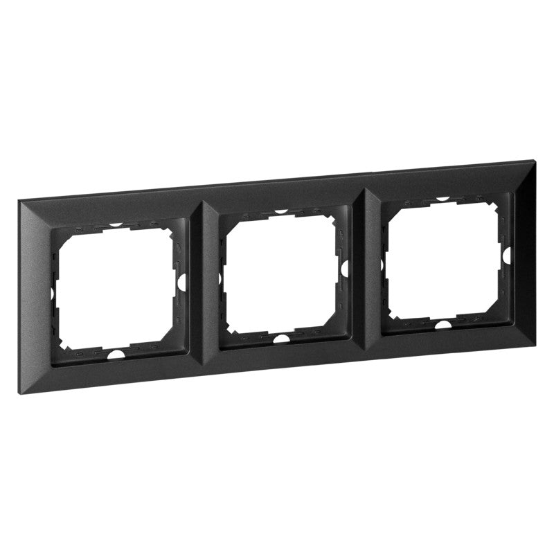 Plaque de Finition Trois Emplacements - Noir - Silumen