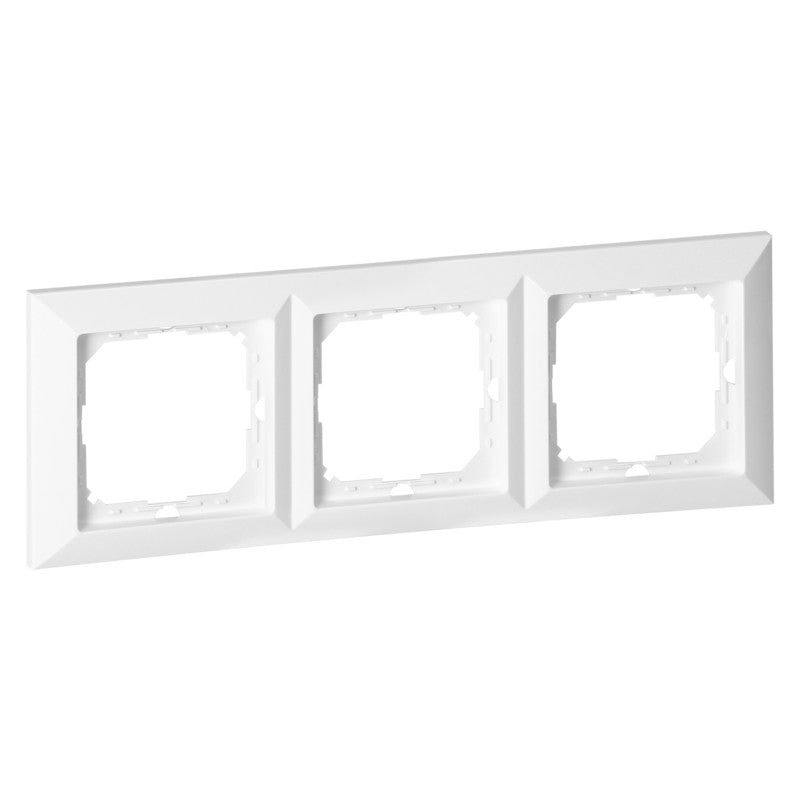 Plaque de Finition Trois Emplacements - Blanc - Silumen