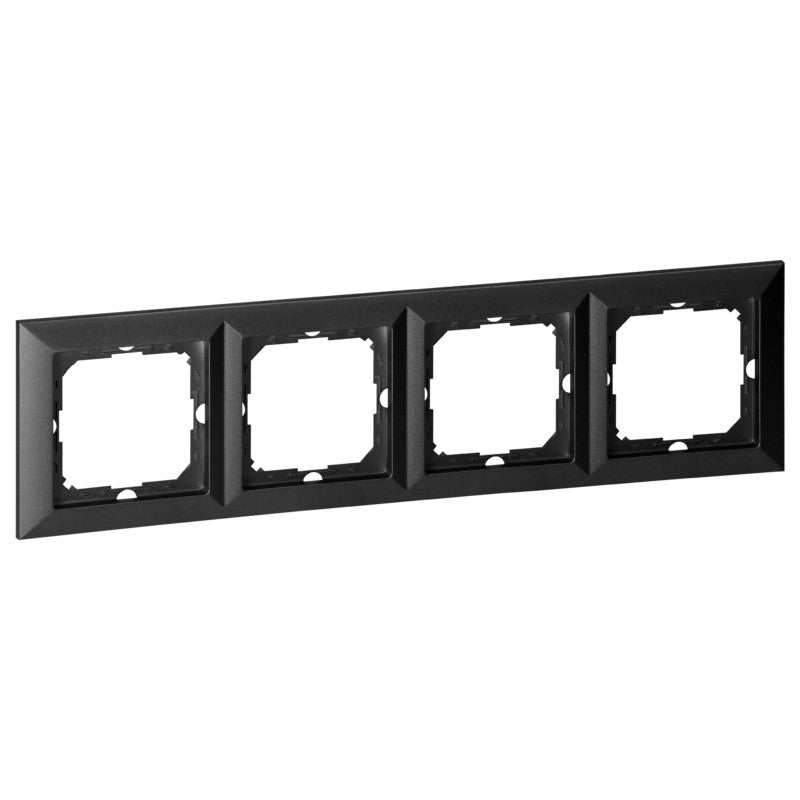 Plaque de Finition Quatre Emplacements - Noir - Silumen