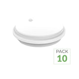 Pack de 10 - Hublot LED Extérieur Rond 10W IP54 Blanc avec détecteur de mouvement