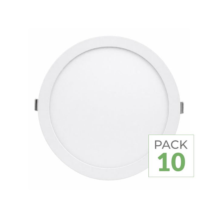 Pack de 10 - Spot LED Extra Plat Downlight Rond 18W Blanc CCT - 3000K/4000K/6000K