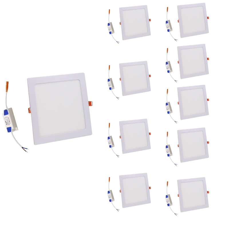 Spot LED Extra Plat Carré 12W Blanc CCT - 3000K/4000K/6000K ( Pack de 10 )