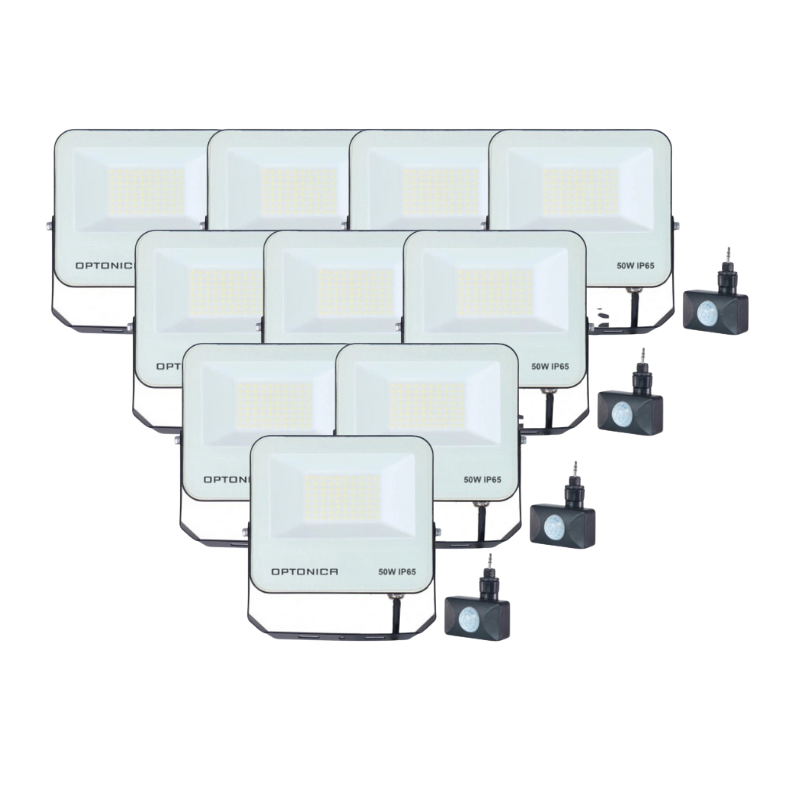 Projecteur 50W IP65 CCT Noir - 3000K/4000K/6000K ( Pack de 10 )