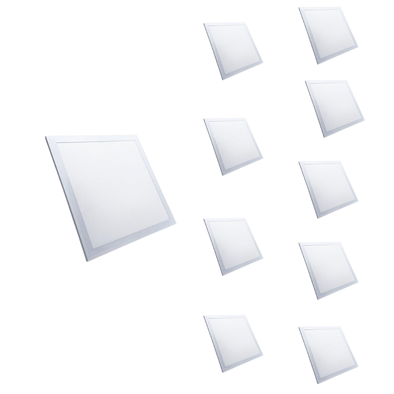 Panneau LED 18W 30x30cm CCT Contour Blanc - 3000K/4000K/6500K (Pack de 10)