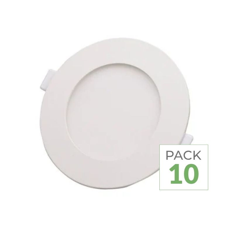 Pack de  10 - Spot LED Extra Plat Downlight Rond 6W Blanc CCT - 3000K/4000K/6000K