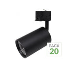 Pack de 20 - Spot LED em Trilho Trifásico CCT 30W 60° Preto