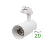 Pack de 20 - Spot LED sur Rail Monophasé CCT 20W 60° Blanc