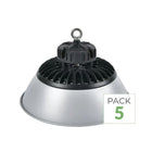 Set van 5 - Industriële LED Kap 150W 90° ZILVER