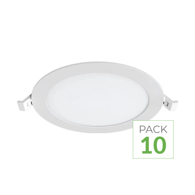 Downlight Dalle LED Ronde Ø198mm 15W Blanc CCT - Pack de 10 – vue produit