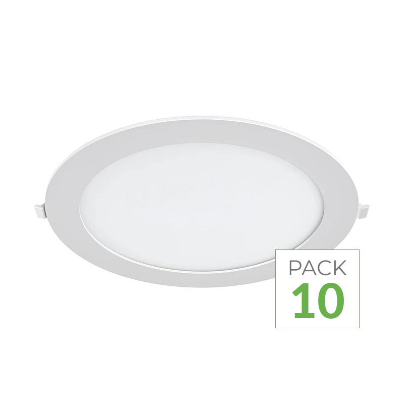 Downlight Dalle LED Ronde Ø298mm 24W Blanc CCT - Pack de 10 – vue produit