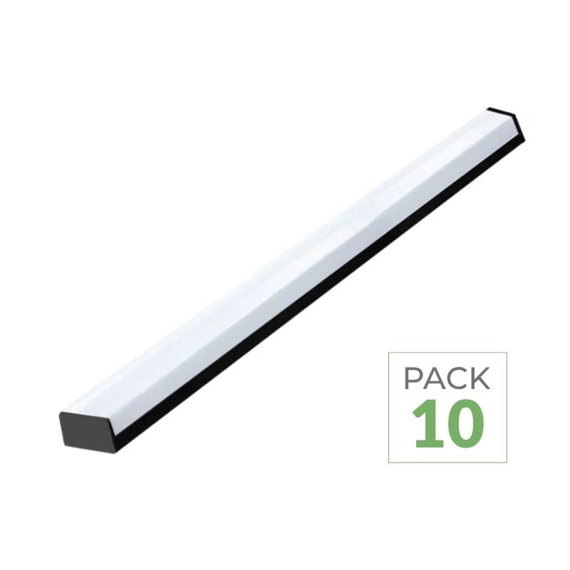 Pack de 10 - Réglette LED 120cm Noire 48W IP20 CCT