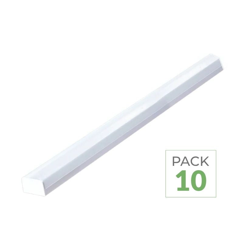 Pack de 10 - Réglette LED 120cm Blanche 48W IP20 CCT