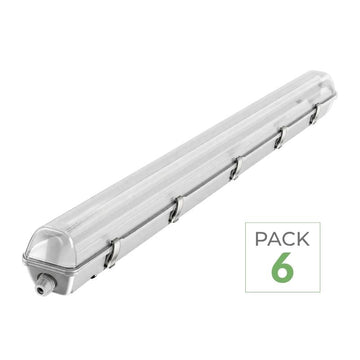 Kit de Réglette LED IP65 + Tube Néon LED 150cm T8 22W (Pack de 6)