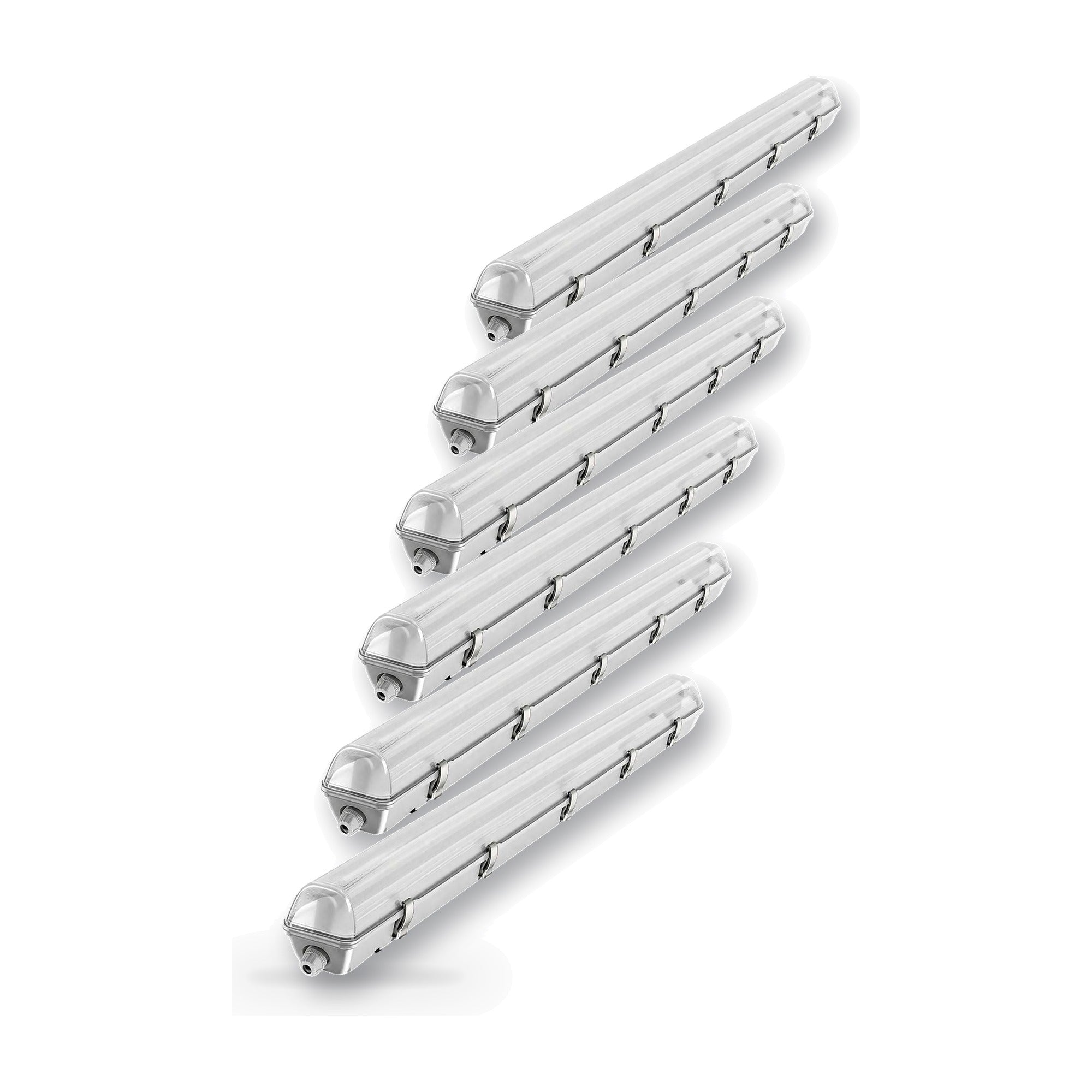 Réglette étanche 150 cm double pour Tube LED T8 IP65 (Boitier vide) - Pack de 6