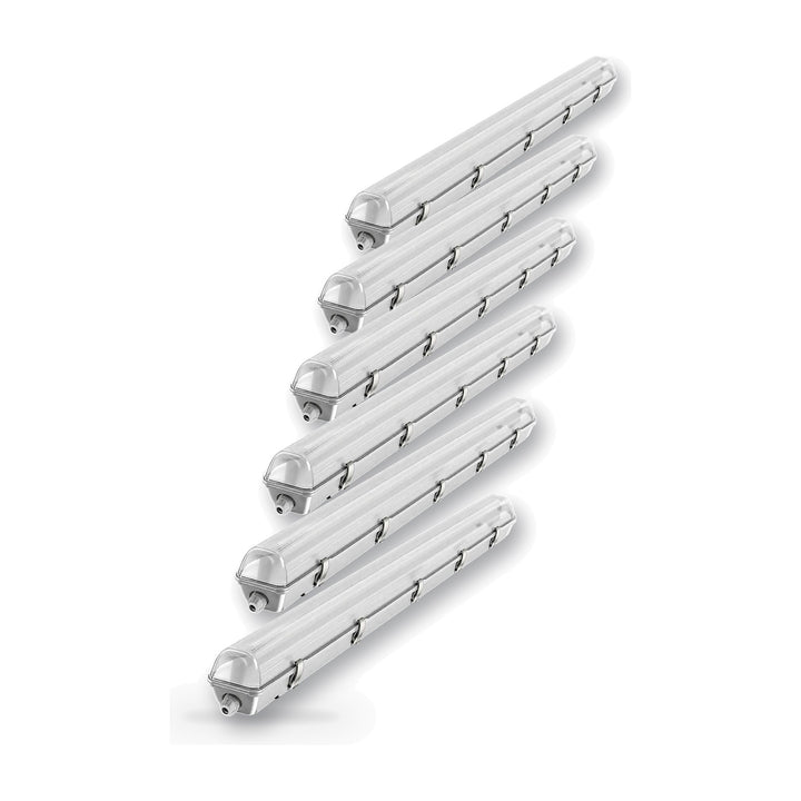 Réglette étanche 150 cm double pour Tube LED T8 IP65 (Boitier vide) - Pack de 6