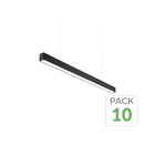 Pack de 10 - Suspension Linéaire LED 120cm 36W Interconnectable NOIR - Garantie 5 ans